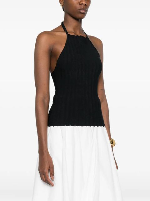 Jacquemus The Tablier scalloped halter top - Black