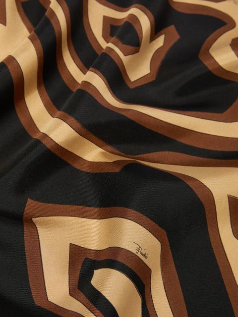 PUCCI printed silk scarf - Brown