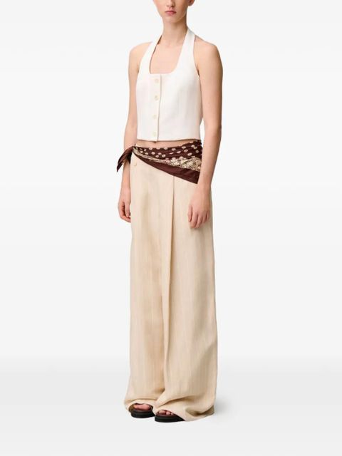 Claudie Pierlot halterneck button-up waistcoat - White