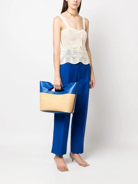 Alexander McQueen small The Bow woven tote bag - Neutrals