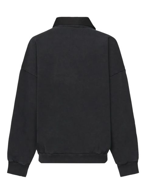 Balenciaga embroidered polo collar top - Black