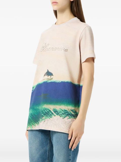 Blumarine print embroidered T-shirt - Neutrals