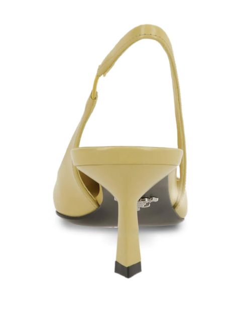 Prada triangle-logo leather pumps - Yellow