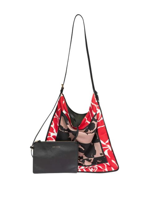 DRIES VAN NOTEN large graphic-print shoulder bag - Red