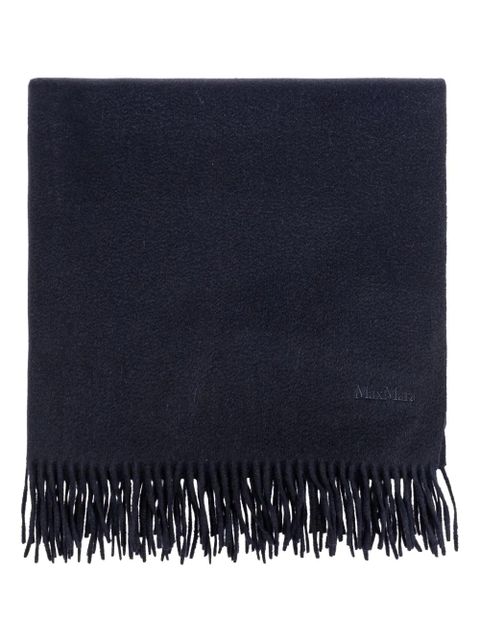 Max Mara logo-embroidered cashmere scarf - Blue - zdjęcie produktu nr 1