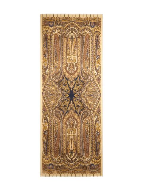 ETRO fringed paisley-print scarf - Neutrals