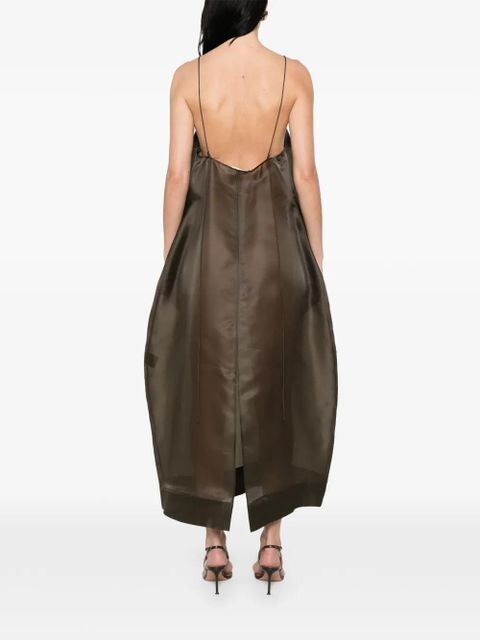 Róhe bustier sheer midi dress - Brown