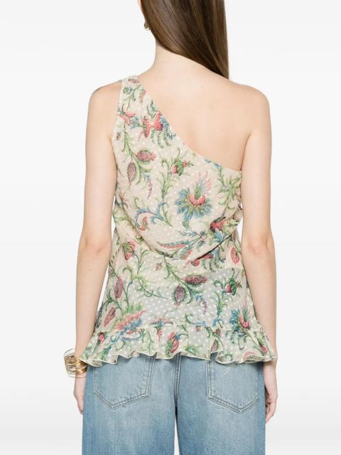 ETRO ruffled floral top - Neutrals