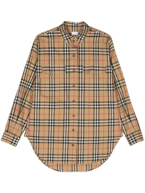 Burberry Vintage Check-pattern cotton shirt - Brown - zdjęcie produktu nr 1