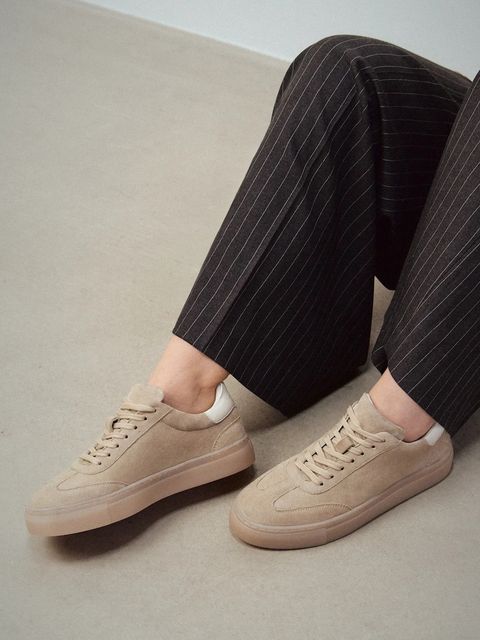 Medicine sneakersy zamszowe damskie kolor beżowy - zdjęcie produktu nr 1