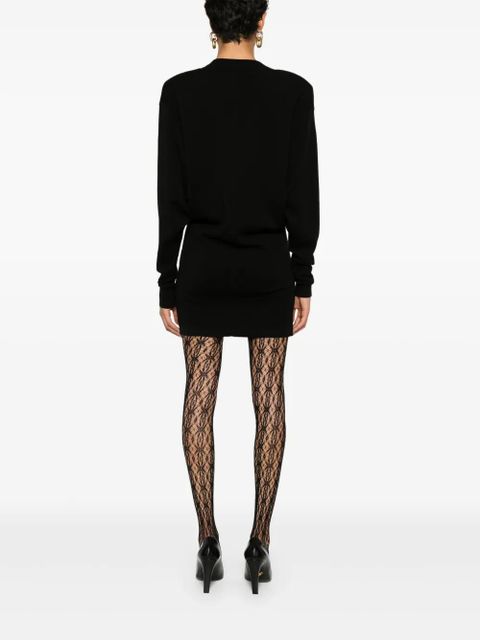 Saint Laurent V-neck wool dress - Black
