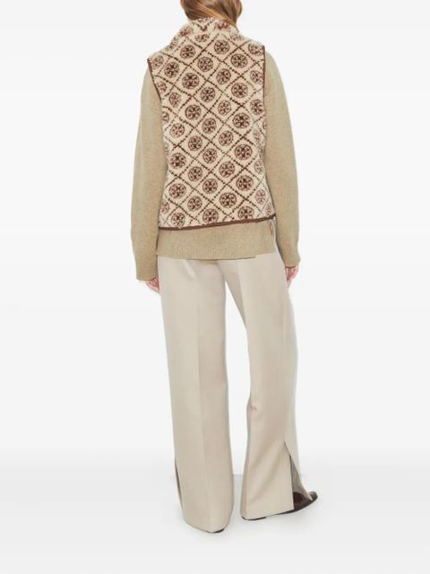 Tory Burch monogram fleece jacket - Neutrals