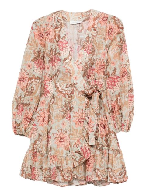 ZIMMERMANN floral ruffled mini dress - Green - zdjęcie produktu nr 1