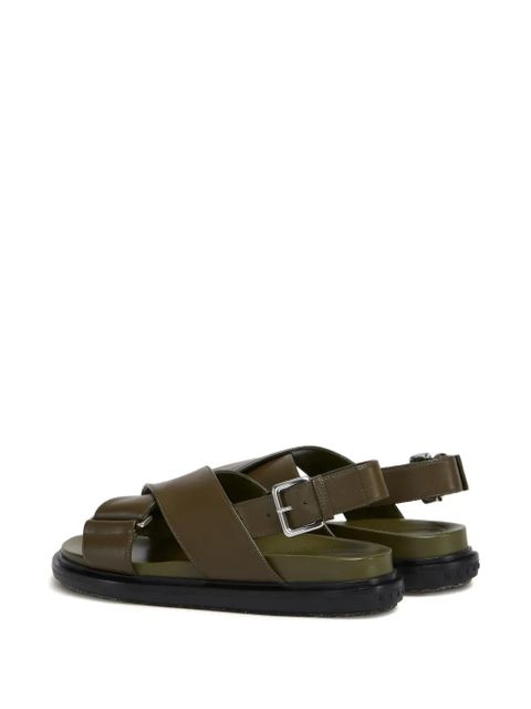 Marni cross-strap flat sandals - Green - zdjęcie produktu nr 2