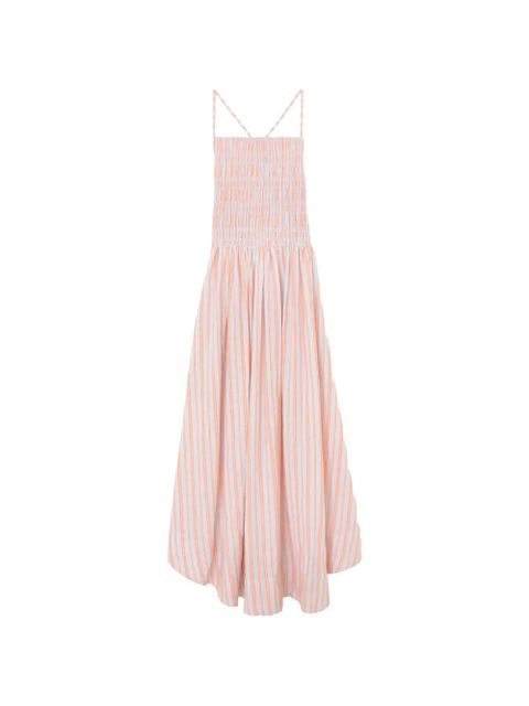 GANNI striped shirred dress - Blue - zdjęcie produktu nr 1