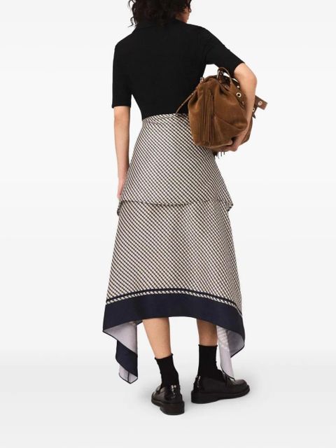 Maje printed two-tone dress - Black