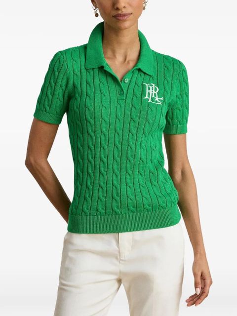 Lauren Ralph Lauren cable-knit polo shirt - Green - zdjęcie produktu nr 2