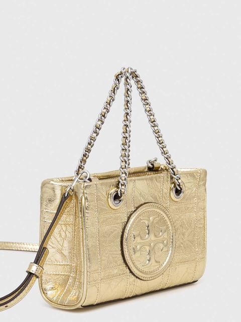 Tory Burch torebka skórzana Fleming Soft Metallic kolor złoty 152480.700
