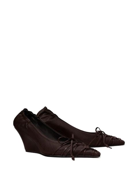 Tory Burch lace-up wedge pumps - Brown - zdjęcie produktu nr 2