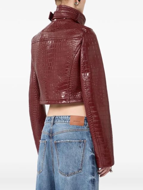 Sportmax alligator-print collar jacket - Red