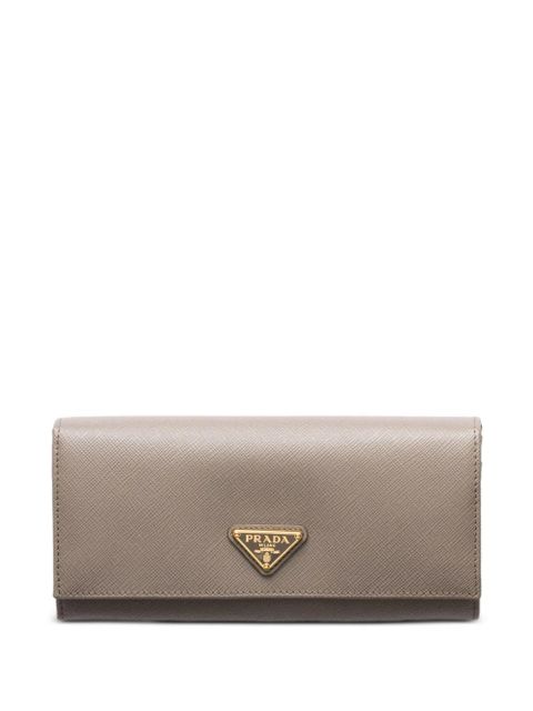 Prada triangle-logo leather wallet - Grey - zdjęcie produktu nr 1