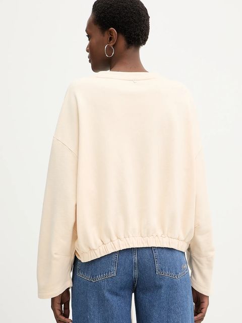 BOSS Orange bluza bawełniana C Ewani damska kolor beżowy gładka 50553456