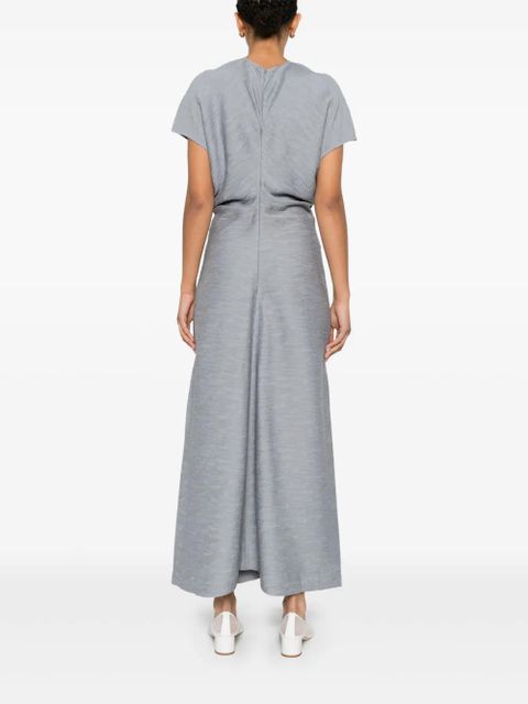 TOTEME slouch-waist crinkled maxi dress - Blue