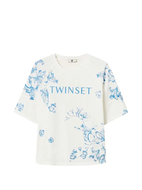 TWINSET floral-print T-shirt - White - zdjęcie produktu nr 1