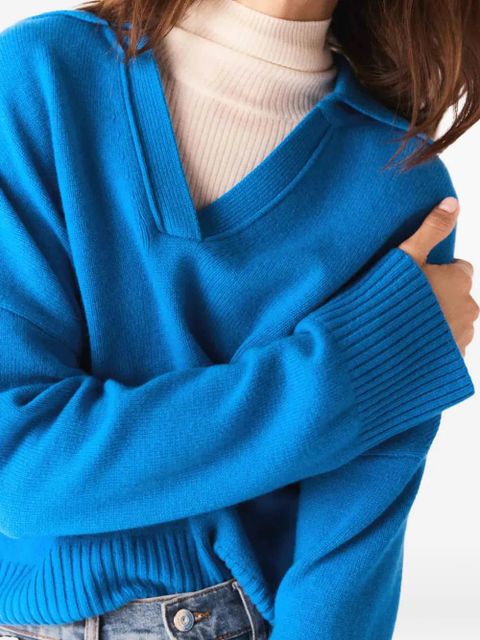 Maje V-neck collared sweater - Blue