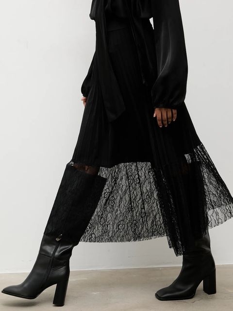 Answear.LAB spódnica kolor czarny midi rozkloszowana - zdjęcie produktu nr 1