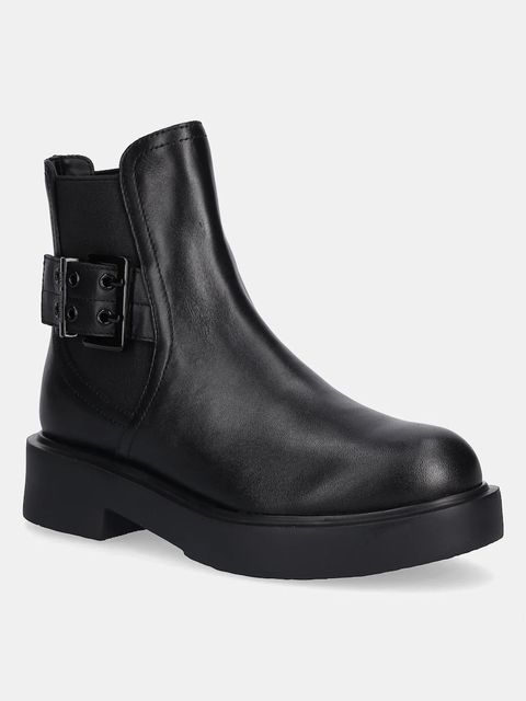 Love Moschino sztyblety skórzane damskie kolor czarny na platformie JA24054G1NIAX000 - zdjęcie produktu nr 1