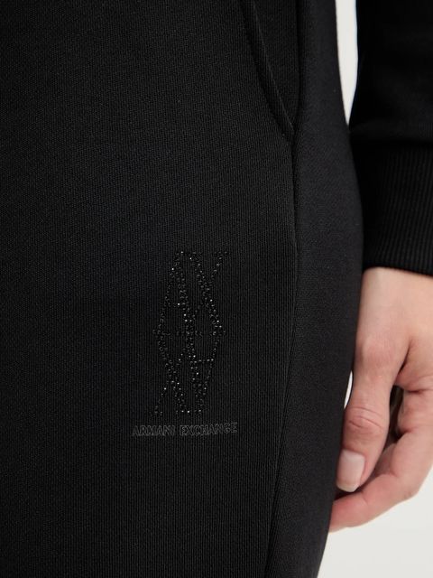 Armani Exchange spodnie damskie kolor czarny gładkie XW000750 AF14284
