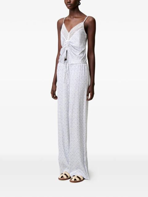 Claudie Pierlot printed palazzo trousers - White