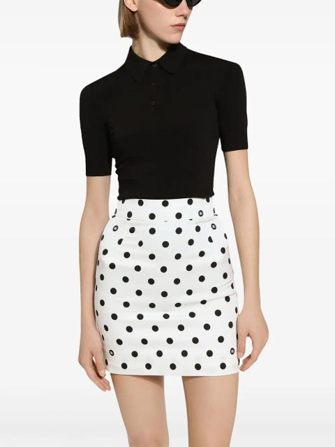 Dolce & Gabbana polka-dot mini skirt - White