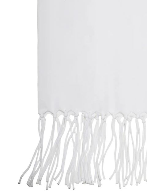 MC2 Saint Barth logo-print fringed mini dress - White