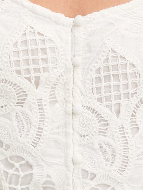 Guess sukienka bawełniana DOMITILLA kolor biały mini rozkloszowana W5GK50 WH521