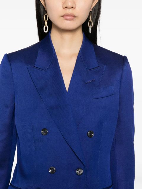 TOM FORD twill double-breasted blazer - Blue
