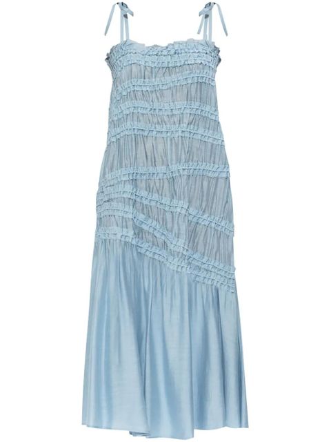Tory Burch shirred midi dress - Blue - zdjęcie produktu nr 1