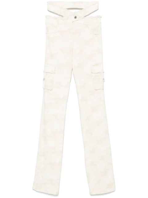 Off-White belted camouflage-pattern trousers - Neutrals - zdjęcie produktu nr 1