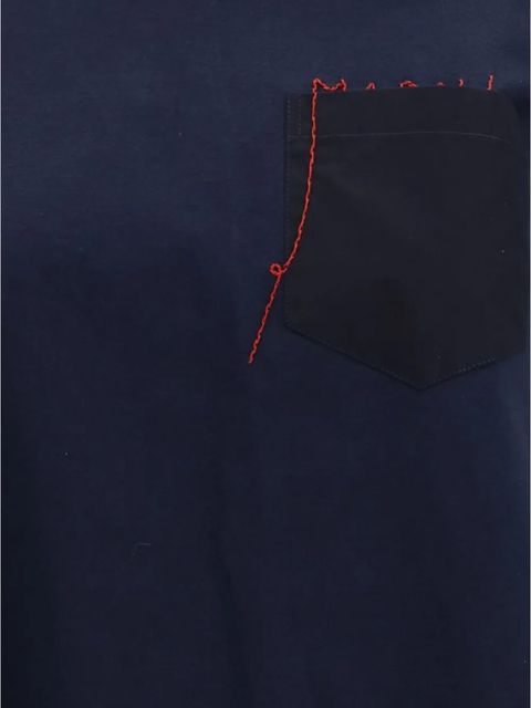 Marni embroidered-logo pocket T-shirt - Blue