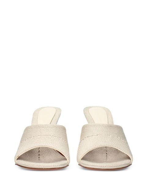 Amina Muaddi woven heeled sandals - White