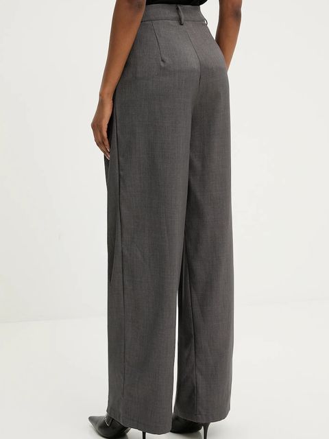 Answear.LAB spodnie damskie kolor szary szerokie high waist