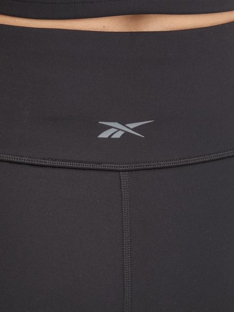 Reebok szorty treningowe LUX Collection kolor czarny gładkie high waist 100214845