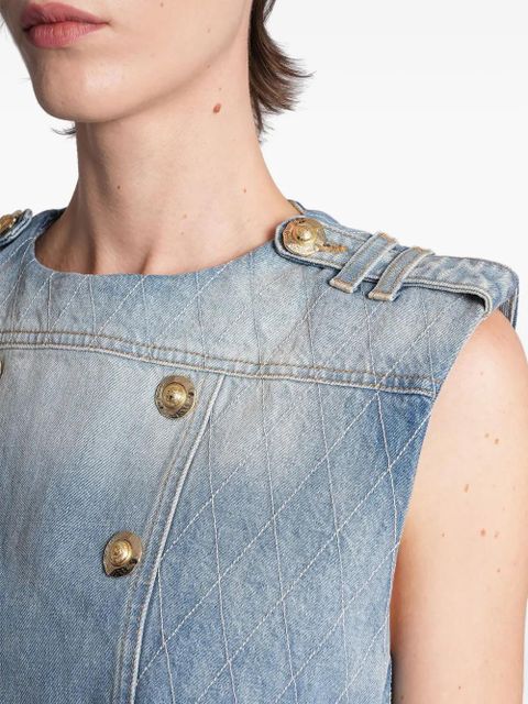 Balmain quilted button top - Blue - zdjęcie produktu nr 2