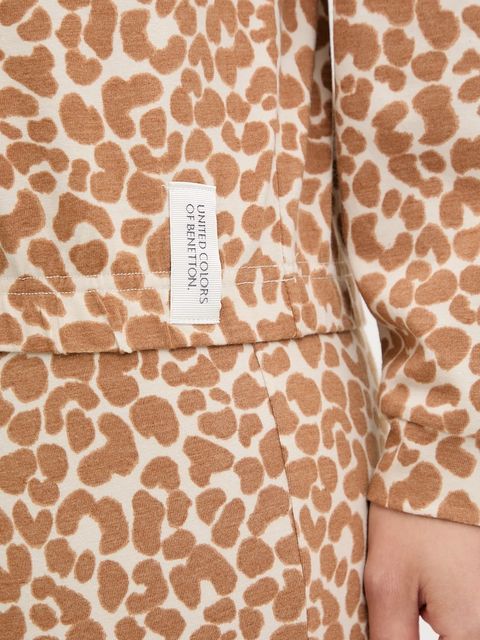 United Colors of Benetton piżama damska kolor brązowy 32QH3P04E