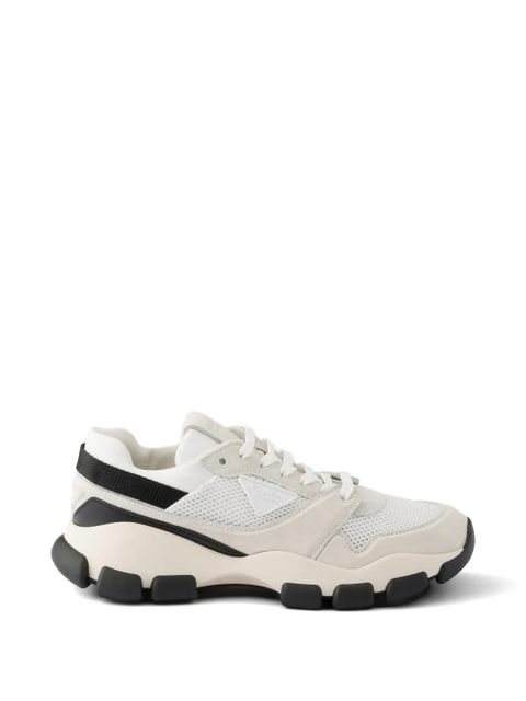 Prada mesh fabric and suede sneakers - Neutrals - zdjęcie produktu nr 1