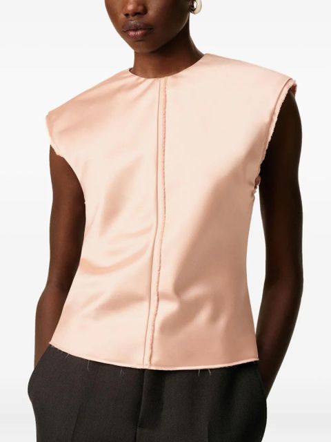 AMI Paris raw-edge sleeveless top - Pink