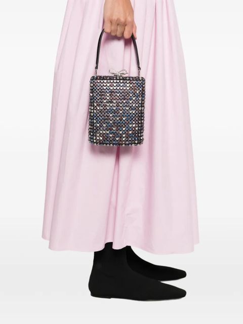 Self-Portrait crystal-embellished mini tote bag - Black - zdjęcie produktu nr 2