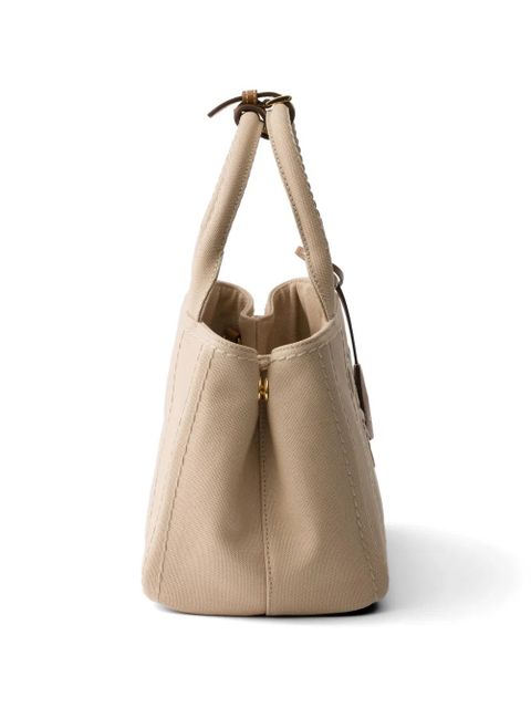 Prada Jardini re small cotton canvas bag - Neutrals