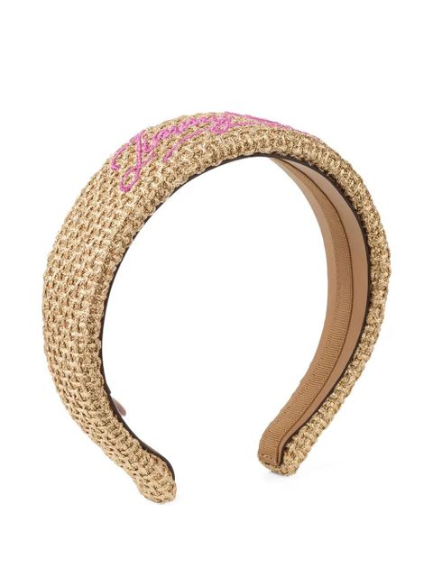 Jimmy Choo logo-script headband - Gold - zdjęcie produktu nr 2